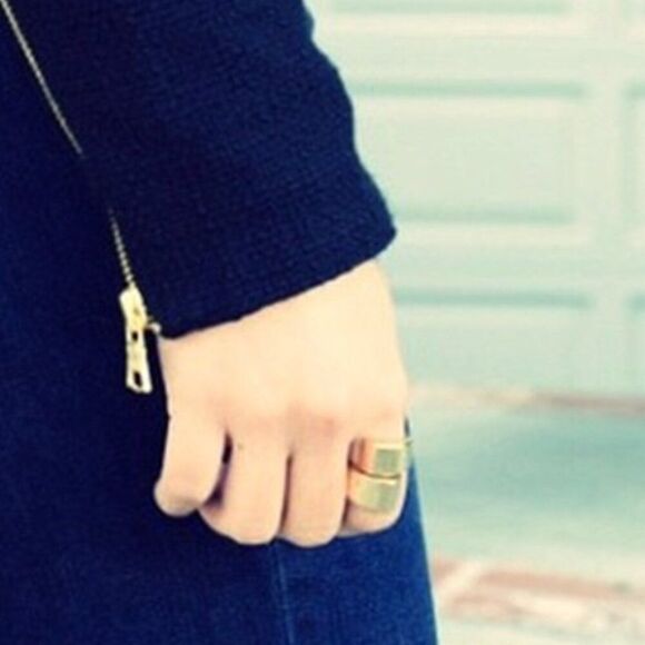 NEW Jules Smith Americana Punk 14KT Gold Chunky Boho Wrap Sculptural Wrap Ring 7 - Picture 1 of 6